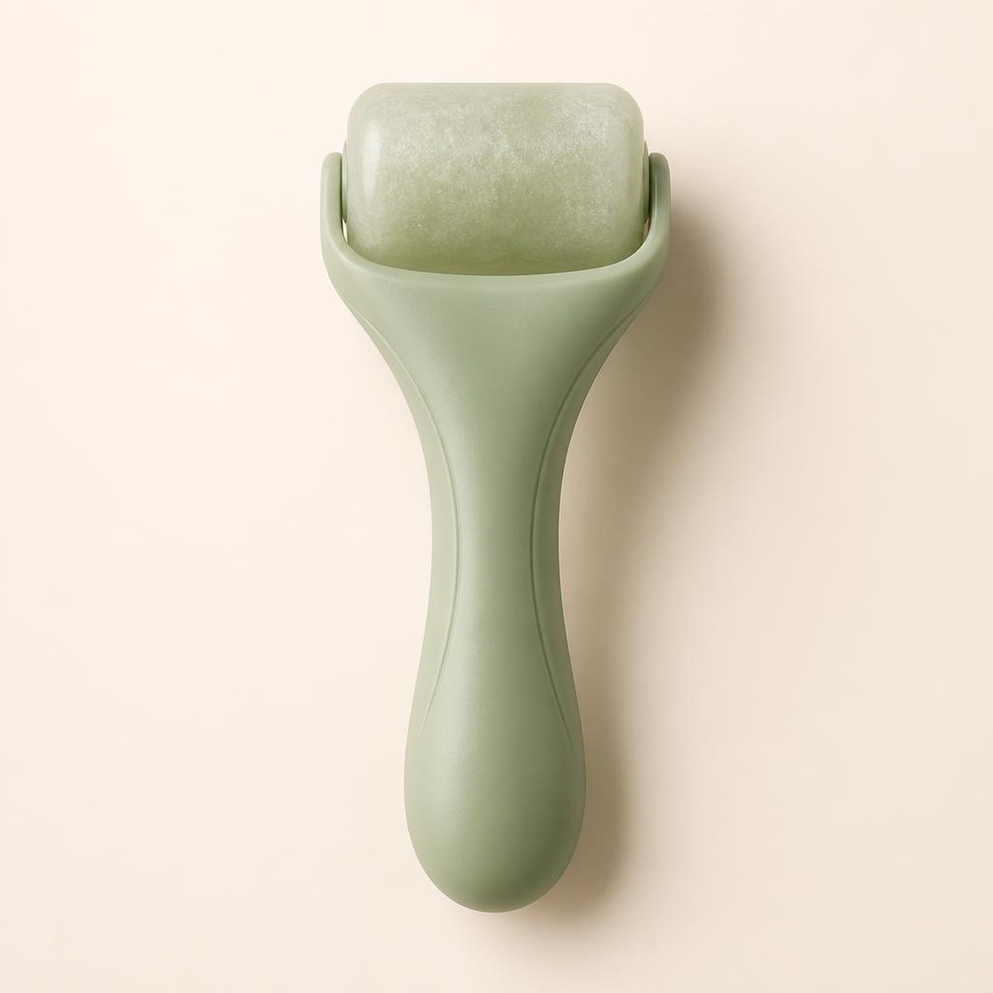 Sage-green silicone ice face roller, studio shot